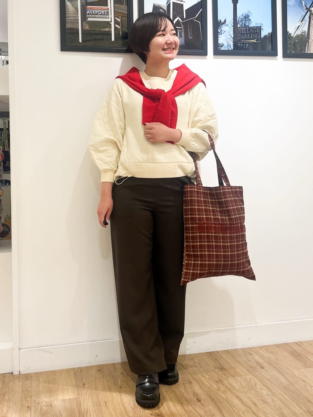 Asukaさんの「Dessin｜チェックトートバッグ」を使ったコーディネート