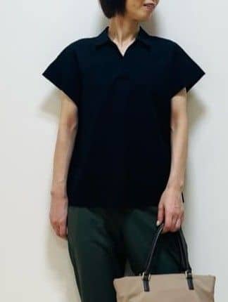 Riiさんの「Reflect｜【二の腕さりげなくカバー】シャツ衿オフボディブラウス」を使ったコーディネート