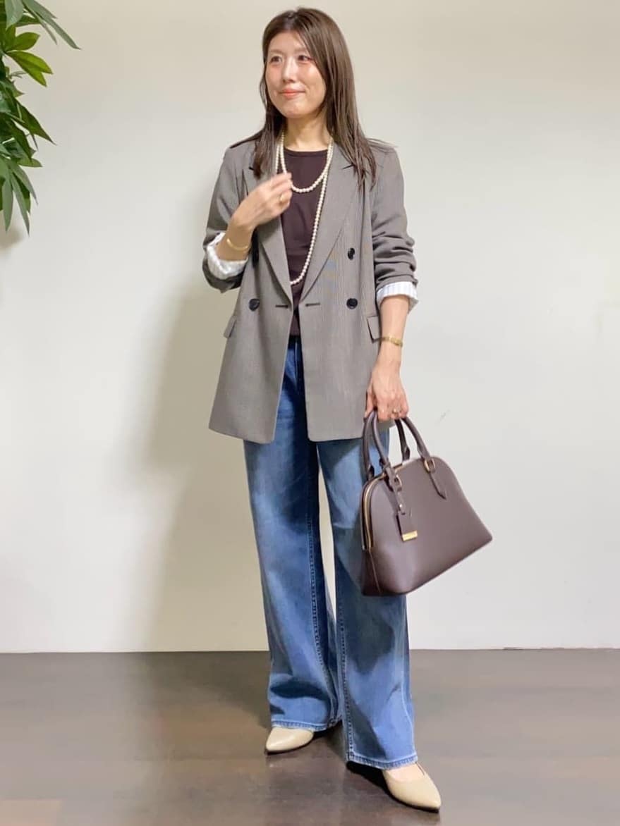 tomoさんの「UNTITLED｜【アンサンブル可/六分袖/洗える】ウールシルクニット」を使ったコーディネート
