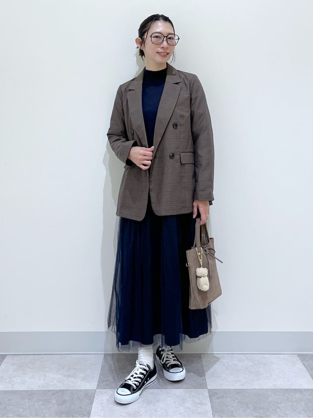 canaさんの「Dessin｜【洗える】ニットチュールドッキングワンピース」を使ったコーディネート