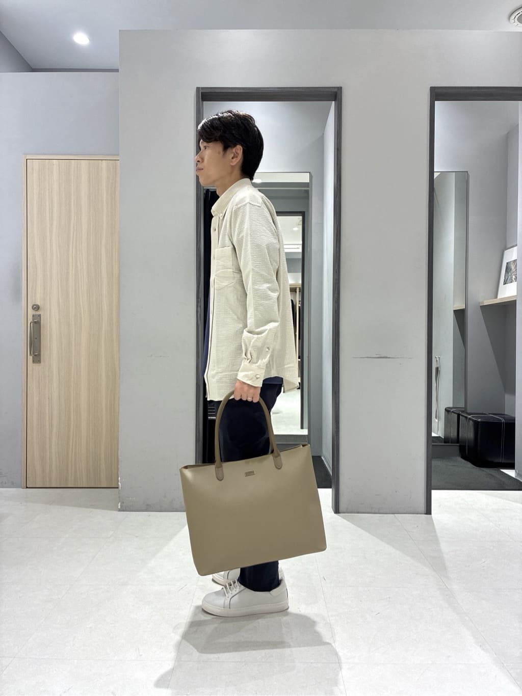 わいずみさんの「TAKEO KIKUCHI｜ストレッチ テーラードＴシャツ」を使ったコーディネート