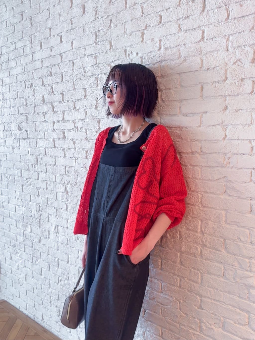 𝐜𝐡𝐢𝐤𝐚さんの「SHOO･LA･RUE｜コード刺繍アソートメッシュカーディガン」を使ったコーディネート