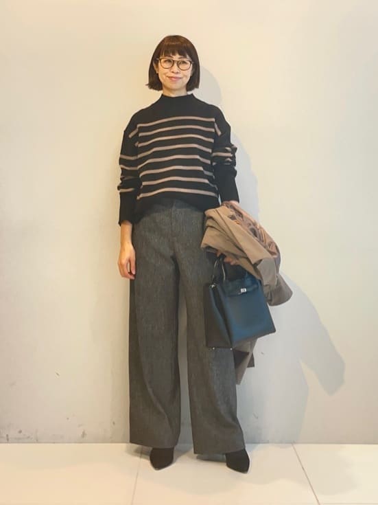 murayamaさんの「INDIVI｜【冬ニット人気NO．1！／カシミヤ混】ミドルゲージハイネックニット」を使ったコーディネート