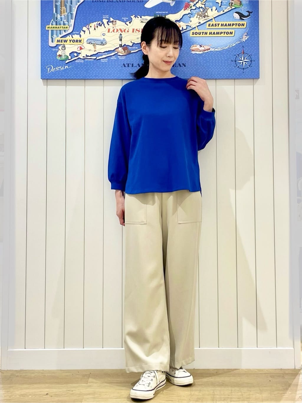 uwatokoさんの「Dessin｜【360度可愛い・洗える】バックヘンリーカットソー」を使ったコーディネート