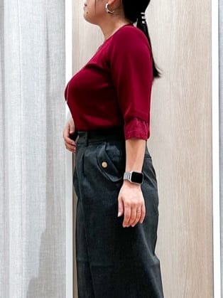naoさんの「grove｜【ひんやり多機能】やわらかドライタッチ 袖口シアードッキングプルオーバー」を使ったコーディネート