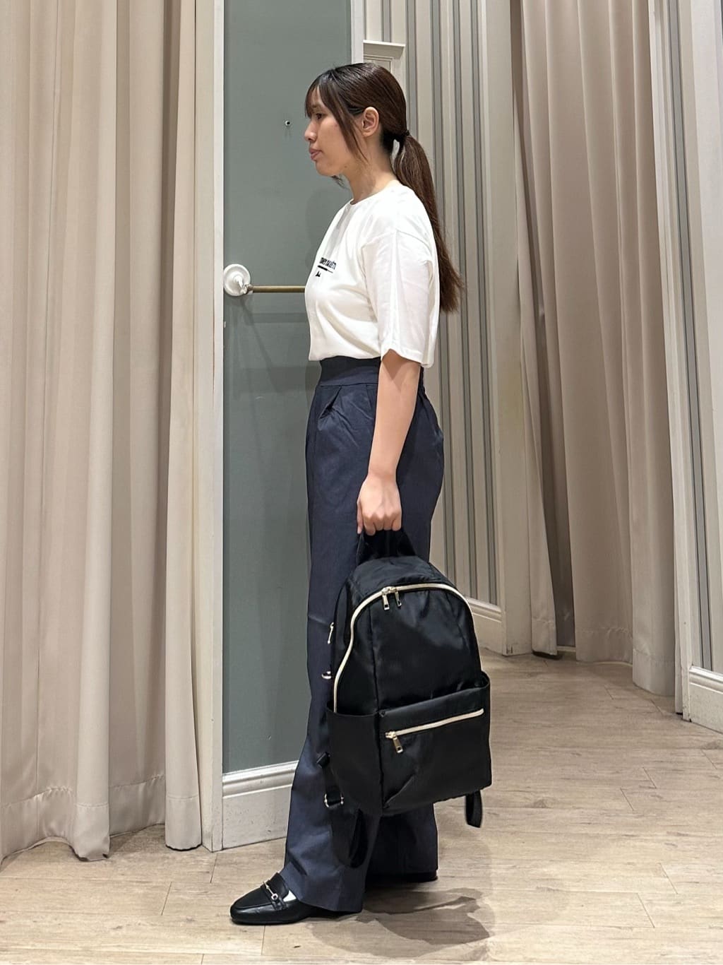 Ririさんの「grove｜【2WAY】ハイパーストレッチストラップパンツ」を使ったコーディネート