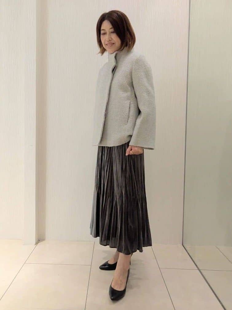 u-macoさんの「UNTITLED｜【着回しが効く／オンオフアウター】ウールショートコート」を使ったコーディネート