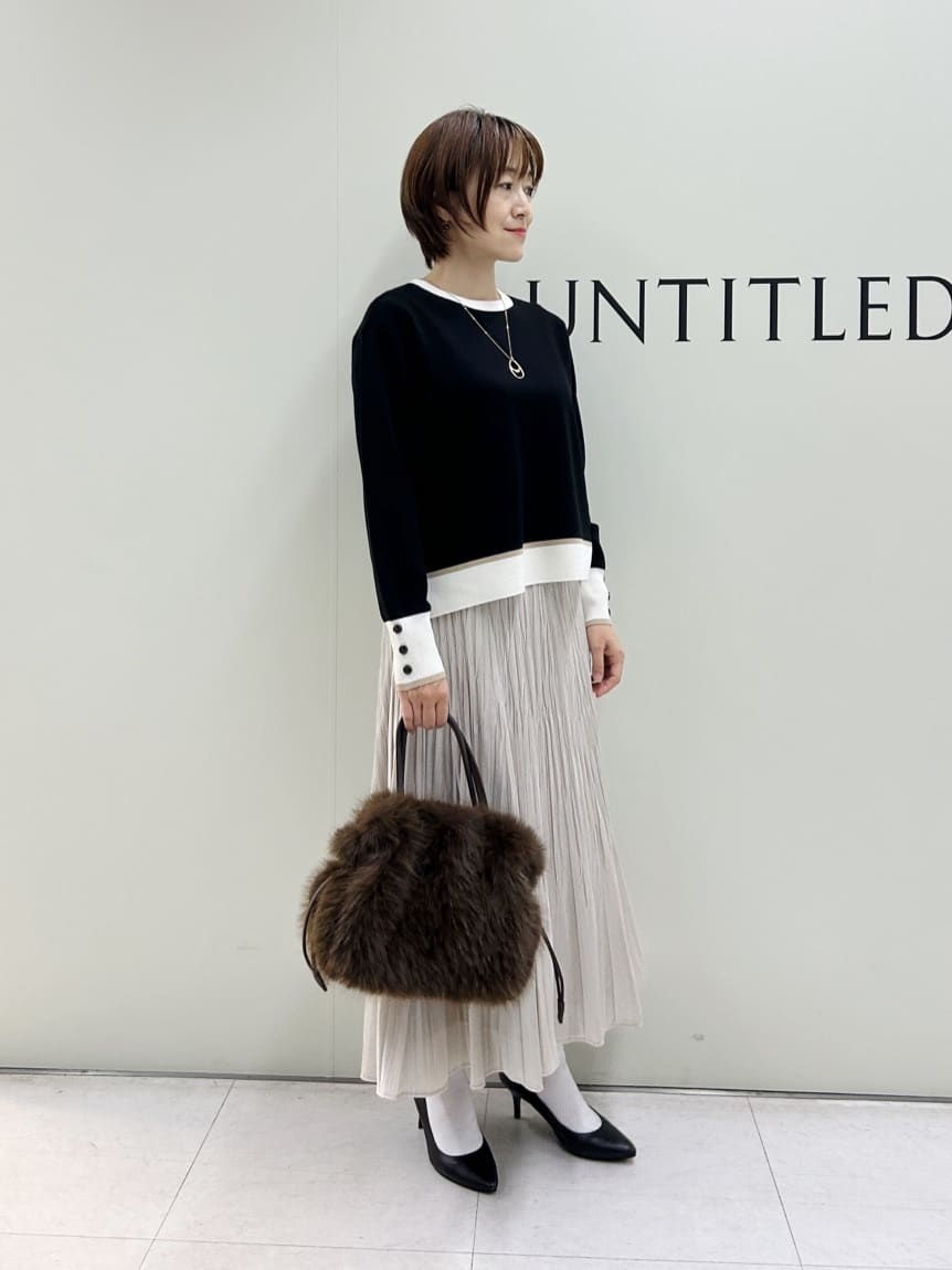 Mikiさんの「UNTITLED｜【アンサンブル可/洗える】ウールミラノリブニット」を使ったコーディネート