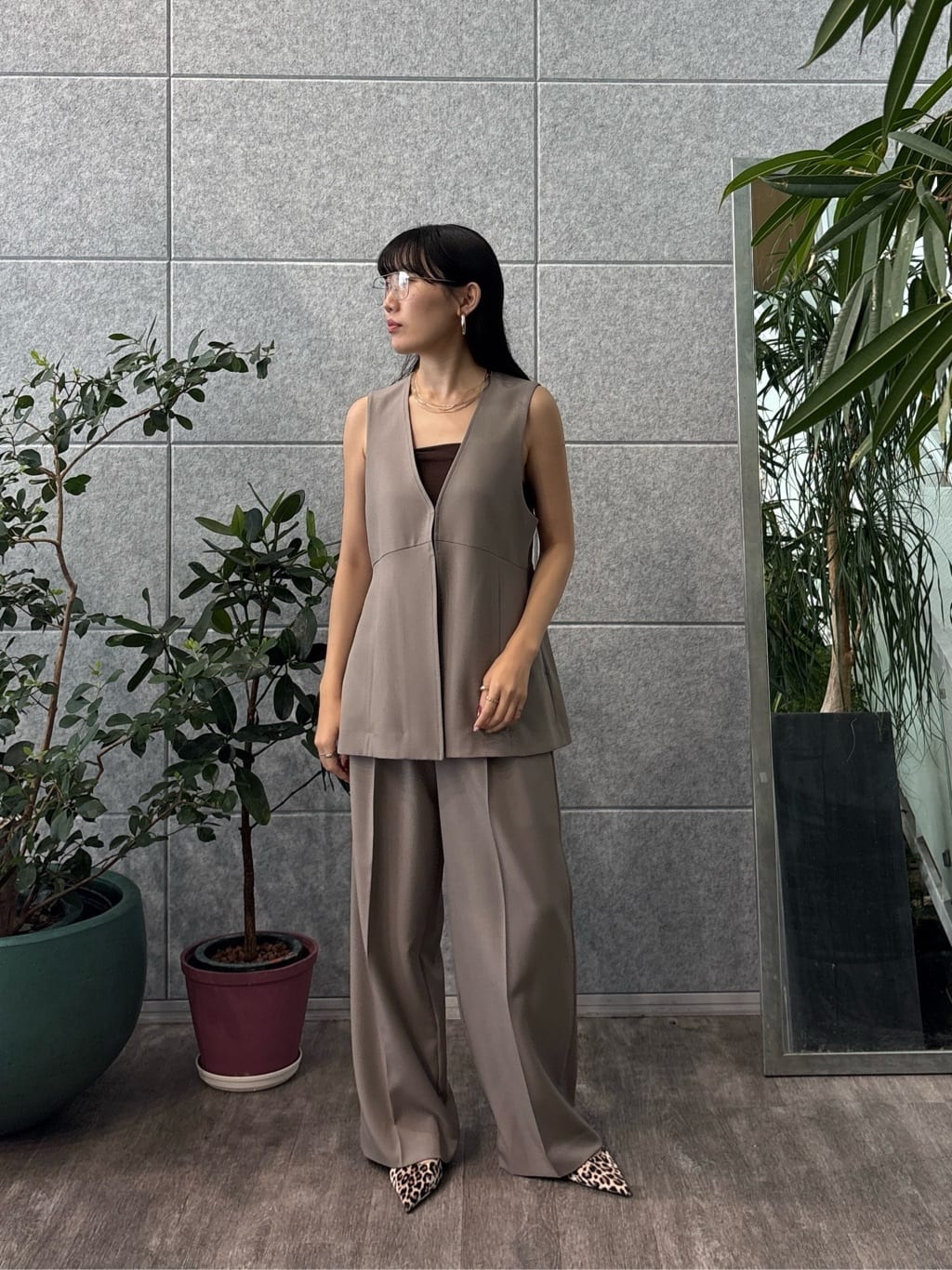rinaさんの「INDIVI｜Comfy SET UP｜ペプラムイージージレ【セットアップ対応】」を使ったコーディネート