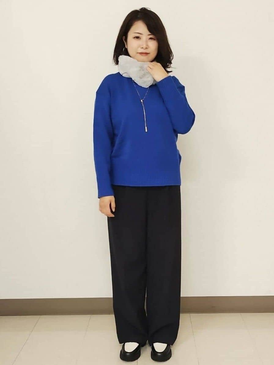 しょーこさんの「OPAQUE.CLIP｜ピンストライプイージーワイドパンツ【吸湿発熱／ストレッチ／洗濯機OK】」を使ったコーディネート