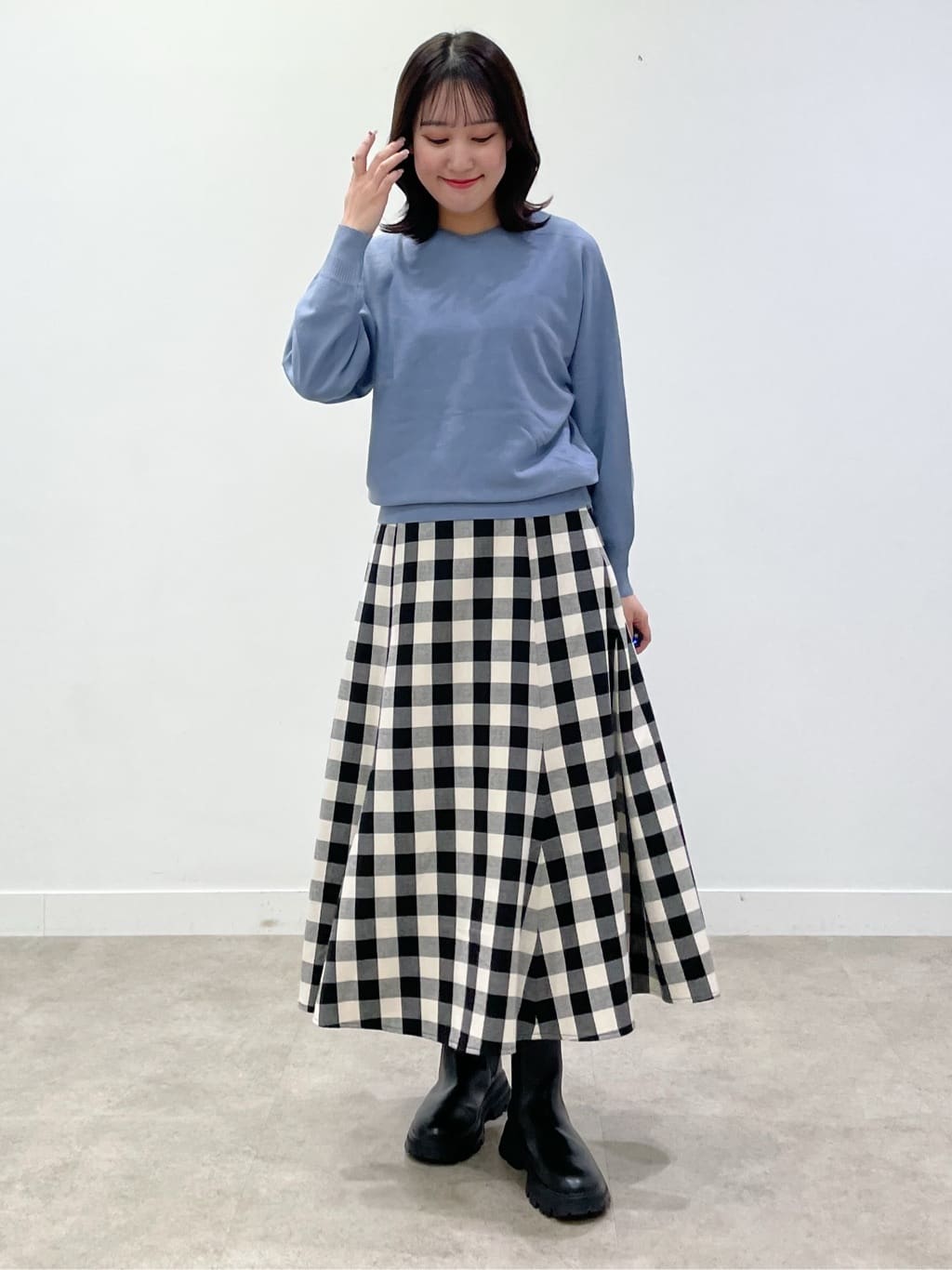 yukariさんの「Dessin｜【洗える】ウールブレンド後ろボタンニット」を使ったコーディネート