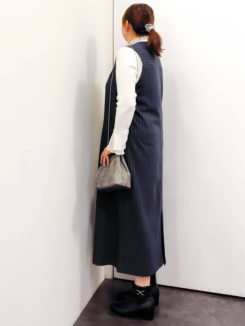 こんちゃんさんの「grove｜【2WAY/美シルエット】着こなし自在のジャンドレワンピース」を使ったコーディネート