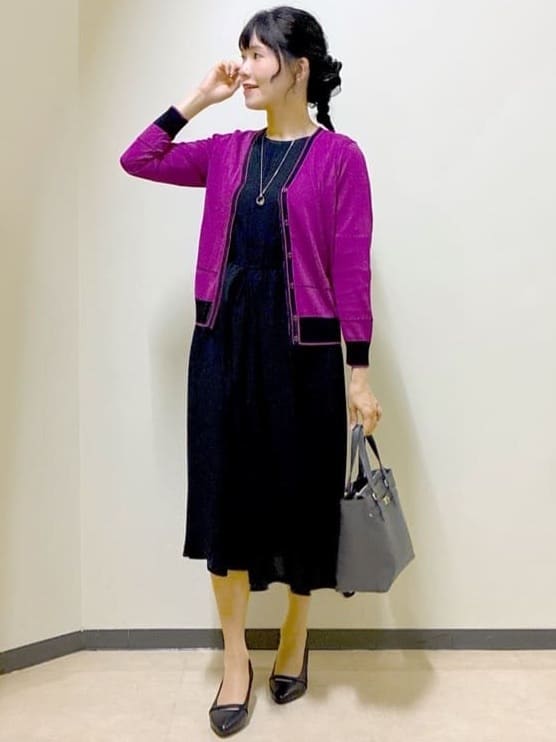  beni_gingerさんの「Reflect｜【WEB先行カラーあり／手洗い可／アンサンブル可】バイカラーカーディガン」を使ったコーディネート