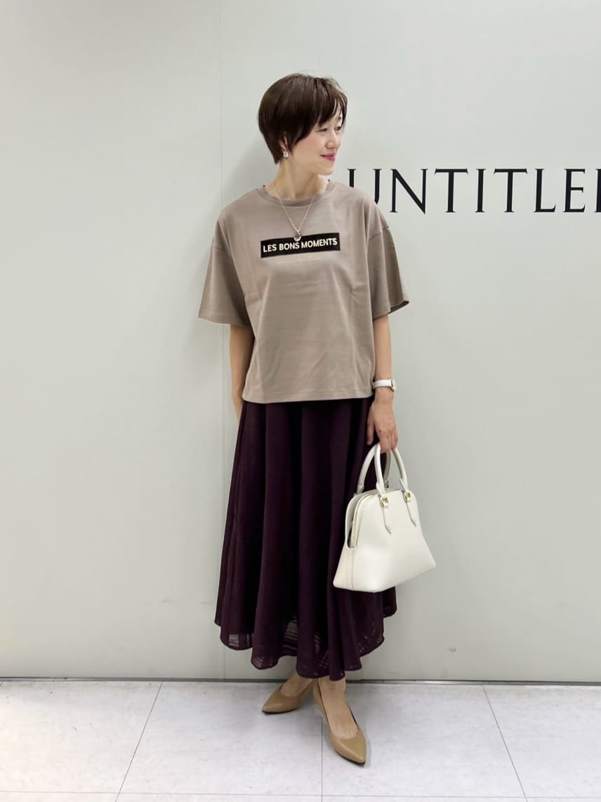 Mikiさんの「UNTITLED｜【セットアップ可/後ろウエストゴム】シアーチェックスカート」を使ったコーディネート