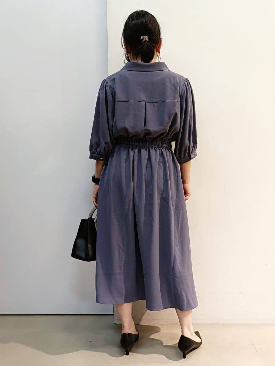 あんさんの「THE SHOP TK｜5分袖シャツワンピース【防シワ/吸水速乾/UVケア/洗濯機OK】」を使ったコーディネート