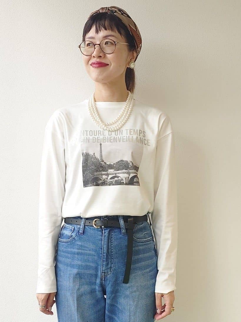 MUTSUKOさんの「UNTITLED｜【洗える/コットン100%】グラフィックロンT」を使ったコーディネート
