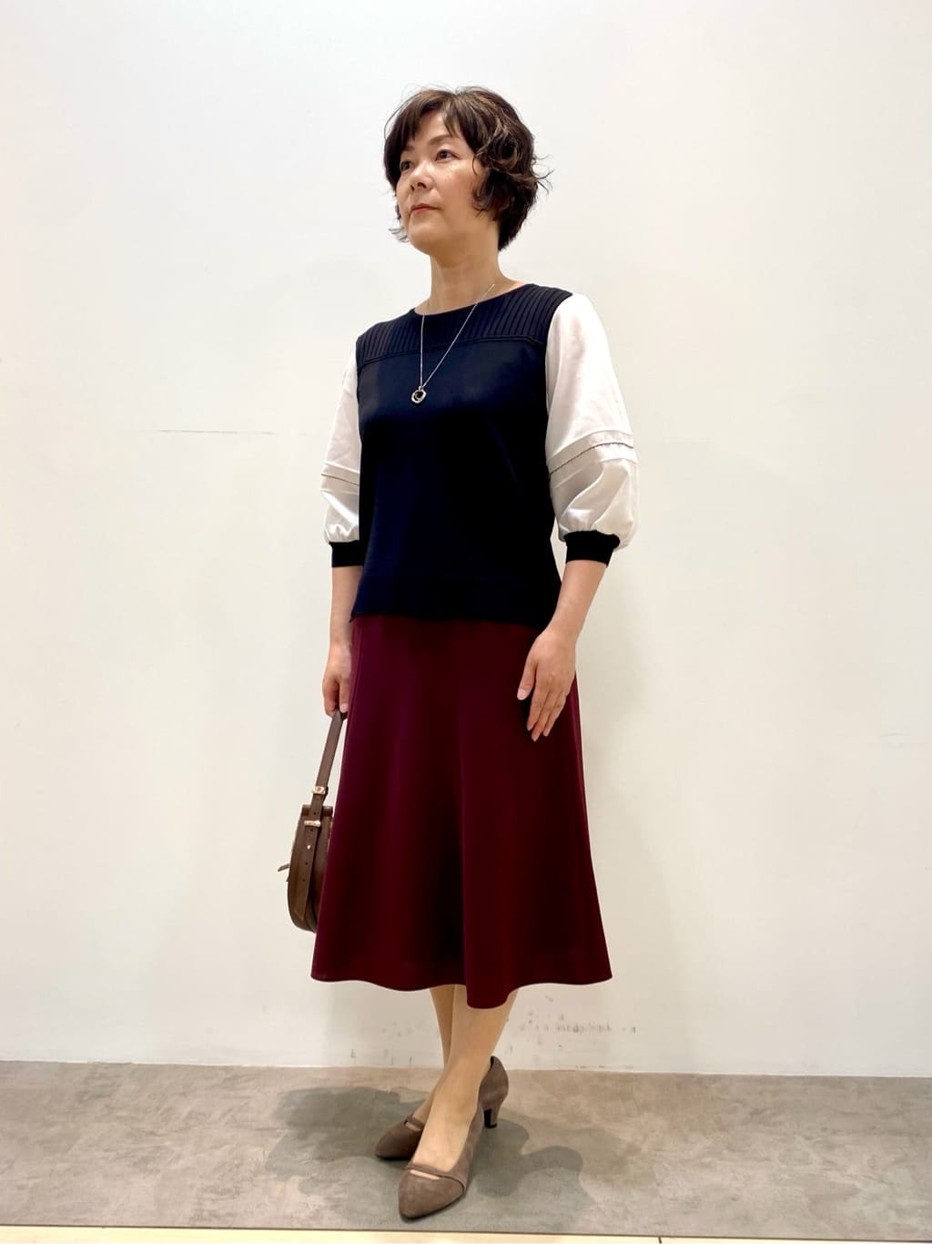 oharaさんの「Reflect｜【WEB先行カラーあり／手洗い可】ジョーゼットスリーブ&times;ニット」を使ったコーディネート