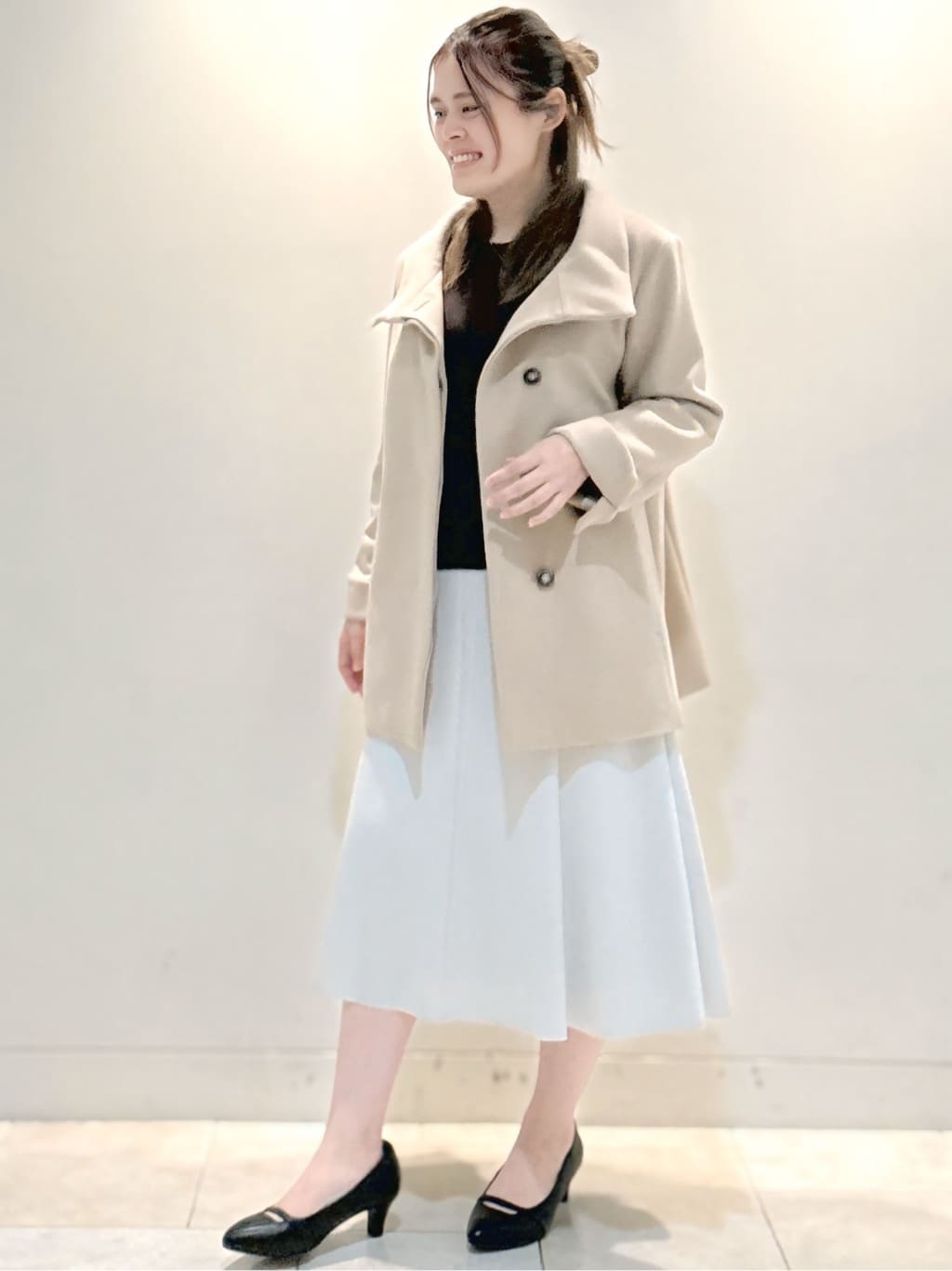 S&auml;K&iuml;さんの「Reflect｜【秋映え◎】Vネック&times;メッシュスリーブニット」を使ったコーディネート