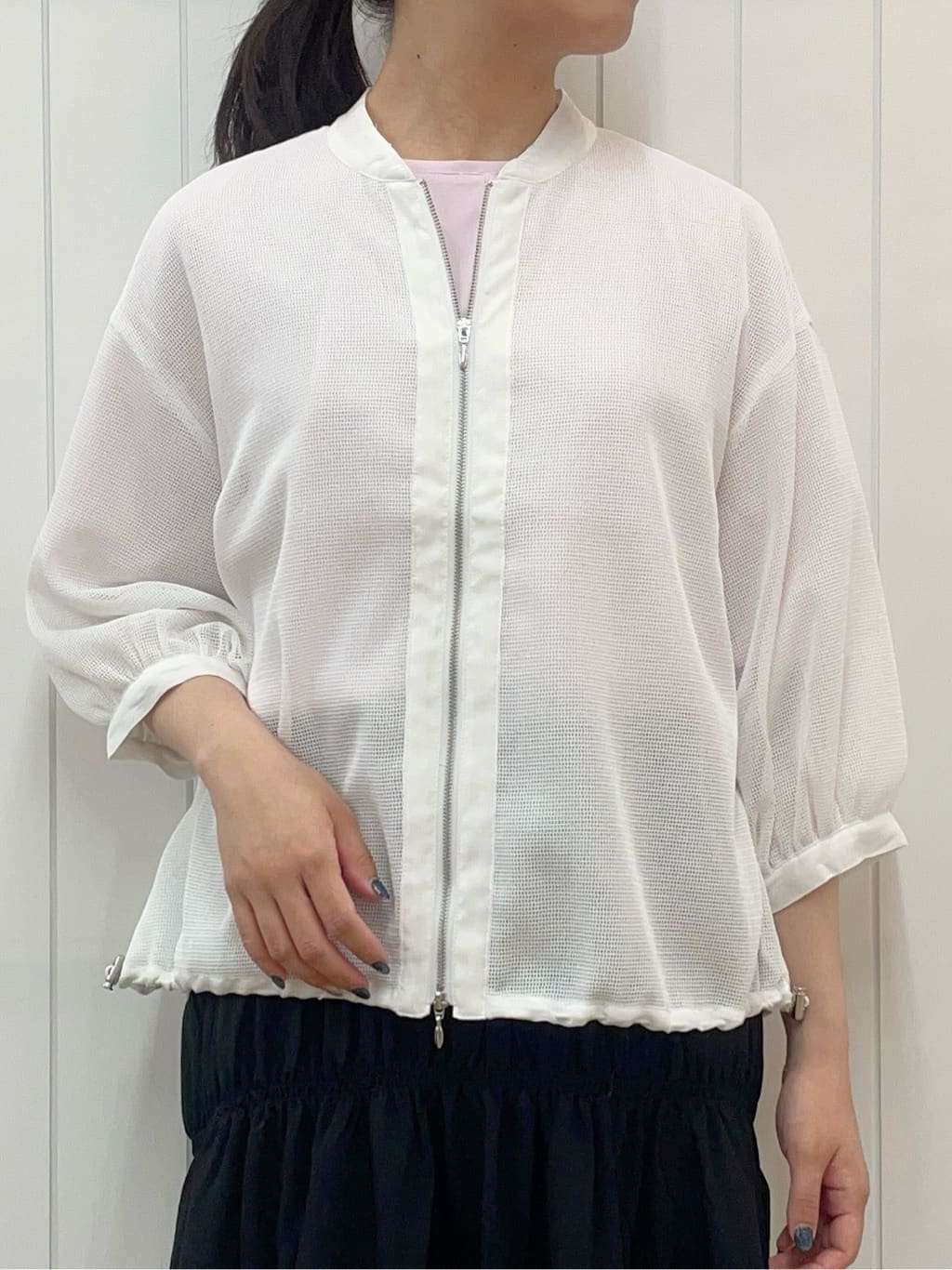 Mayaさんの「Dessin｜【二の腕カバー／UVカット】ランタンスリーブカットソー」を使ったコーディネート