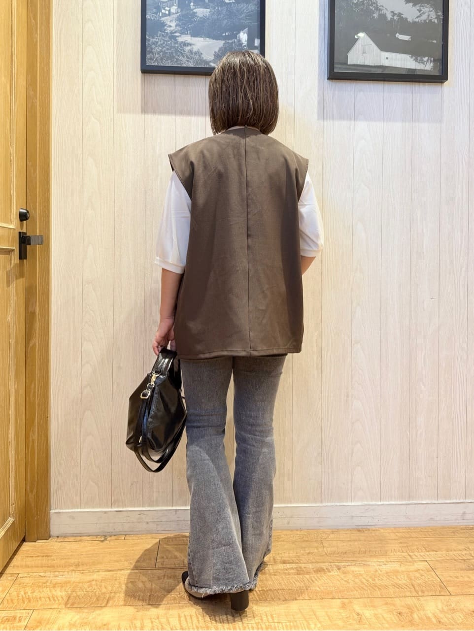 Megさんの「SHOO･LA･RUE｜【S-LL/セットアップ可/洗濯後しわになりにくい】ダブルベスト」を使ったコーディネート