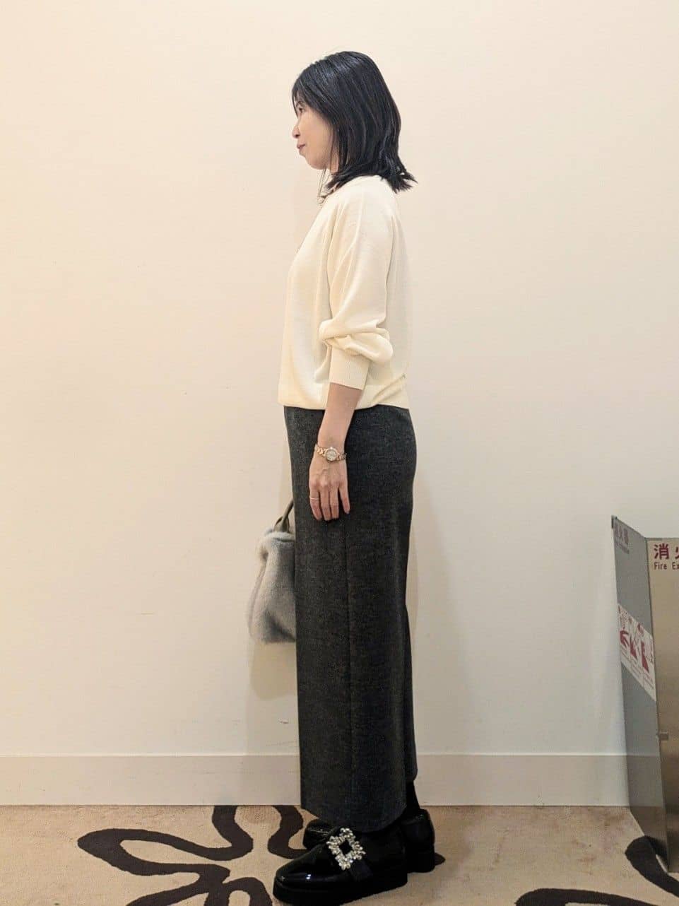 laverさんの「UNTITLED｜【8色展開／コンパクト丈】レーヨン混 コクーンニット」を使ったコーディネート