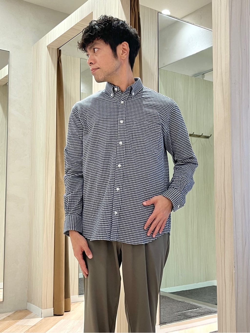 URAさんの「TAKEO KIKUCHI｜チェックボーラーガーゼシャツ」を使ったコーディネート