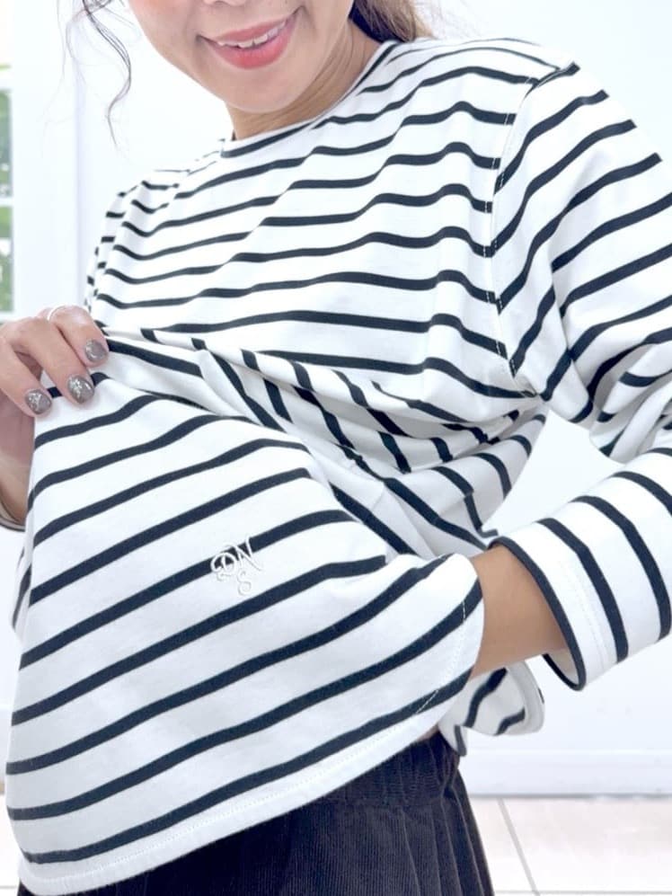 Osawaさんの「Dessin｜【選べる首元デザイン/洗える】クルーネックロングTシャツ」を使ったコーディネート