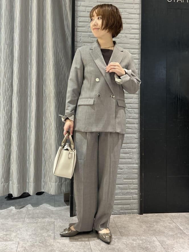 ga_riさんの「THE SHOP TK｜【今羽織るなら】ダブルブレストジャケット【セットアップ可/洗える】」を使ったコーディネート