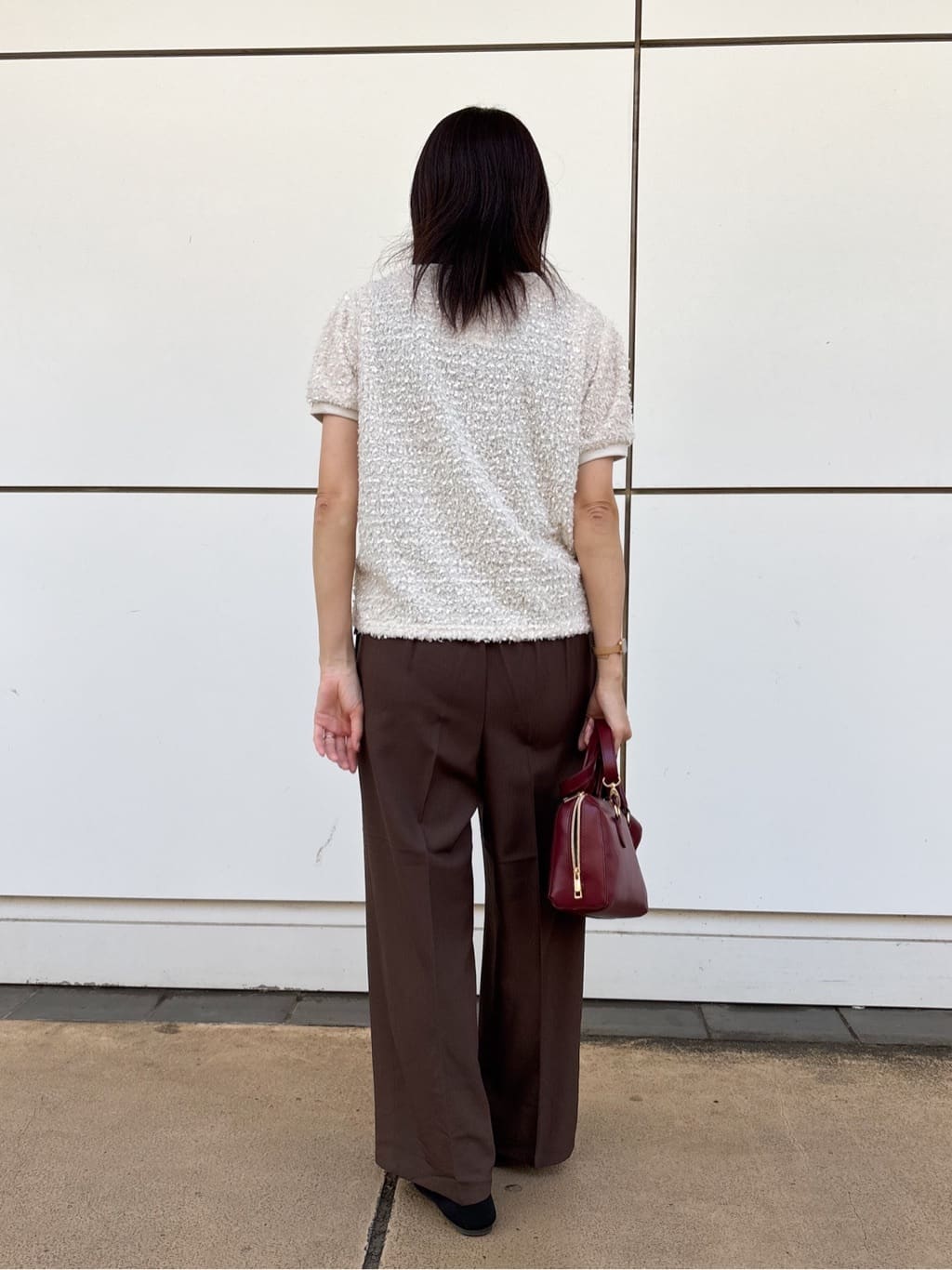 まいさんの「SHOO･LA･RUE｜【S-LL/セットアップ可/洗濯後しわになりにくい】きちんと見え タックワイドパンツ」を使ったコーディネート