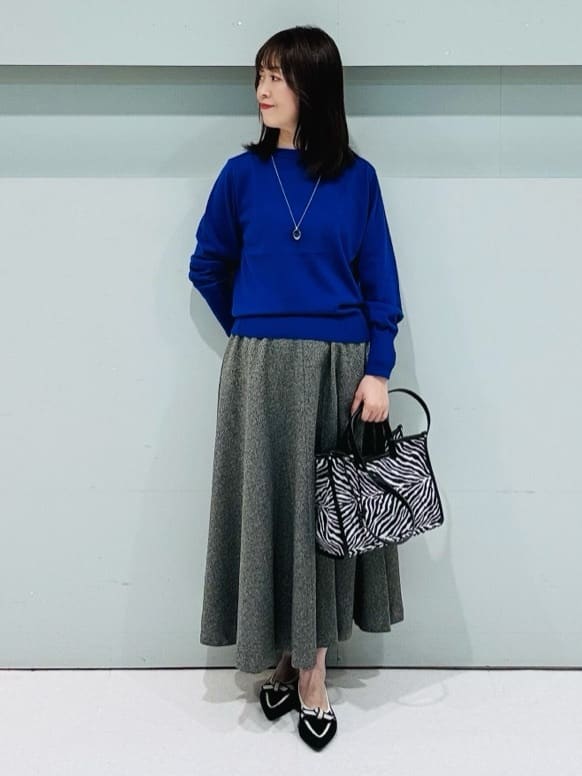 makiさんの「UNTITLED｜【アンサンブル可/洗える】シルクウールカシミヤ ドルマンスリーブニット」を使ったコーディネート