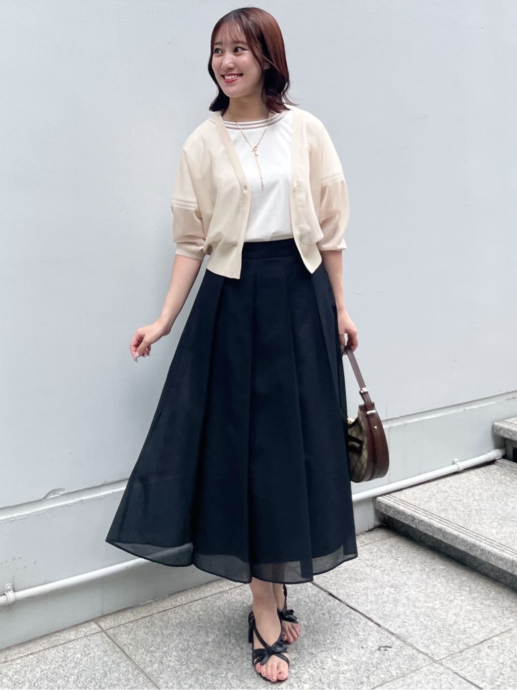 yukariさんの「Reflect｜【手洗い可】ボレロ風シアーカーディガン」を使ったコーディネート