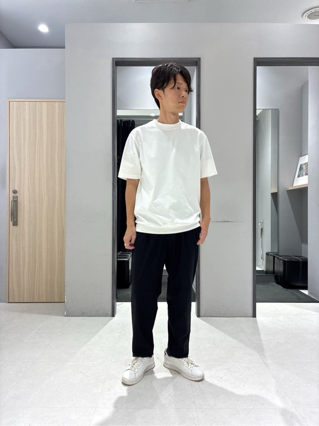わいずみさんの「TAKEO KIKUCHI｜【COOL CITY WEAR】エアートール オープンカラーシャツ /接触冷感・通気性」を使ったコーディネート