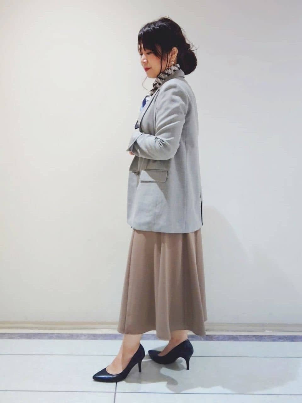 TOMOMIさんの「INDIVI｜【美シルエット】ノースリーブワンピース」を使ったコーディネート