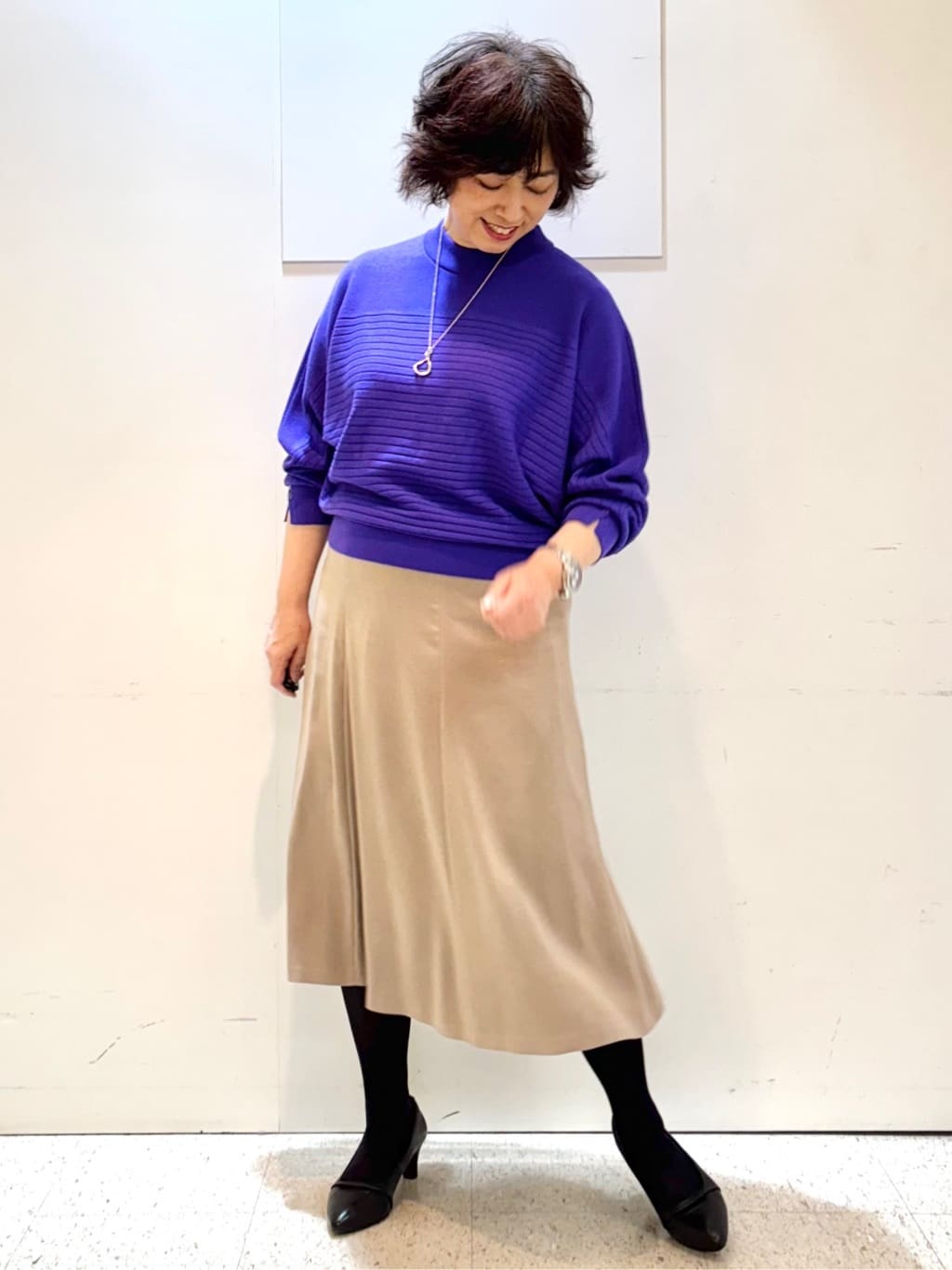 ヤスコさんの「Reflect｜【秋映え／ゆったり着られる◎】ドルマンシルエットニット」を使ったコーディネート