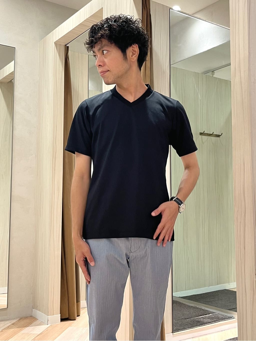 URAさんの「TAKEO KIKUCHI｜【抗菌防臭】COOL DOTS（R）ドビープリント ジャケット」を使ったコーディネート
