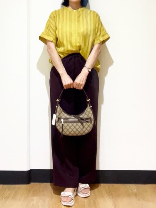 フクさんの「Reflect｜【洗える】ドビーストライプブラウス」を使ったコーディネート