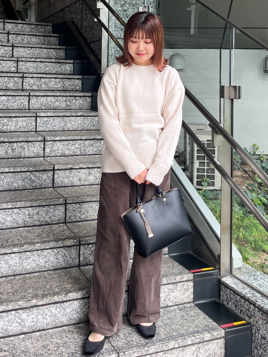 HANNAさんの「OPAQUE.CLIP｜コーデュロイワイドパンツ【洗濯機OK】」を使ったコーディネート
