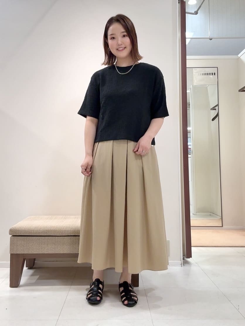 YUIさんの「UNTITLED｜【五分袖/ジャージトップス】スラブカールマイヤープルオーバー」を使ったコーディネート