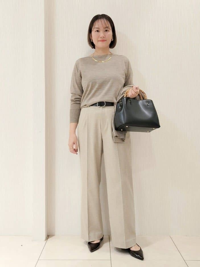 naokoさんの「UNTITLED｜【アンサンブル可/洗える/ボタンなし】シルクウールカシミヤ 着流しカーディガン」を使ったコーディネート