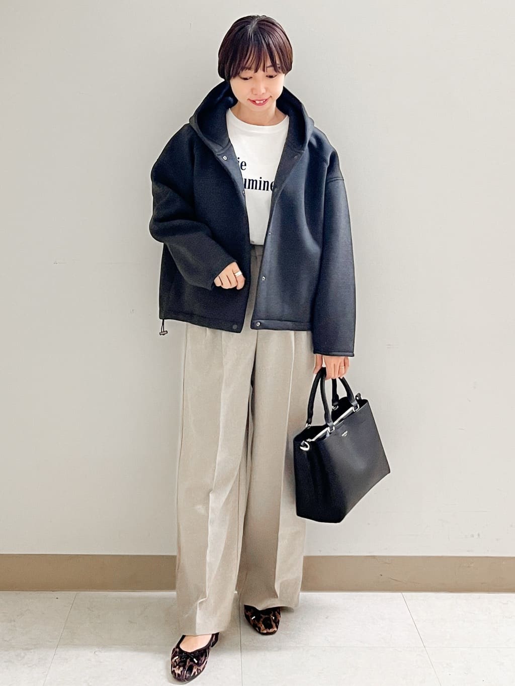あかねさんの「OPAQUE.CLIP｜ロングロゴTシャツ【洗濯機OK】」を使ったコーディネート
