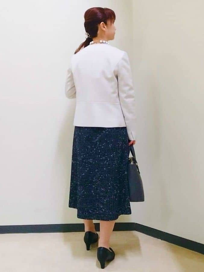 花さんの「Reflect｜【ライトアウター／通勤におすすめ◎／セットアップ可／すっきりシルエット】キレイめジャージジャケット」を使ったコーディネート