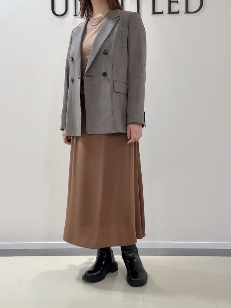 YUIさんの「UNTITLED｜【セットアップ可】ウールライク ダブルブレストジャケット」を使ったコーディネート