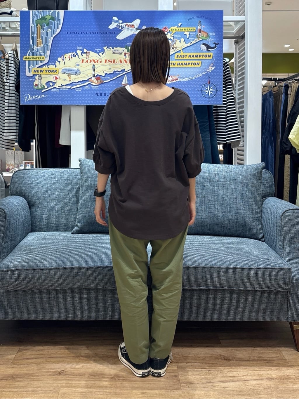 risaさんの「Dessin｜【360度可愛い/前後2WAY/洗える】ライトコットンヘンリーカットソー」を使ったコーディネート