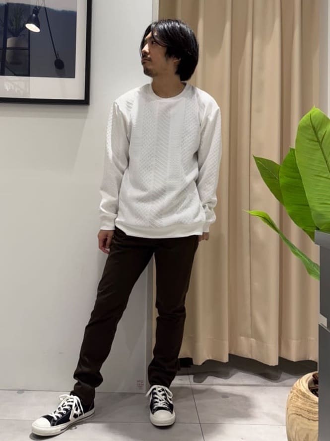 はさんの「THE SHOP TK｜【無地に飽きた方へ】ふくれジャカードスウェット　洗濯機OK/6色展開/ユニセックスでおすすめ！」を使ったコーディネート