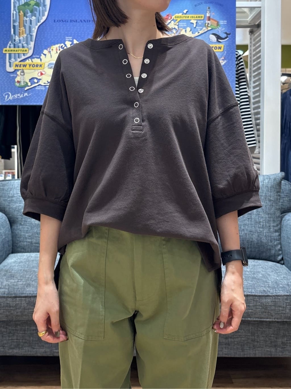 risaさんの「Dessin｜【360度可愛い/前後2WAY/洗える】ライトコットンヘンリーカットソー」を使ったコーディネート