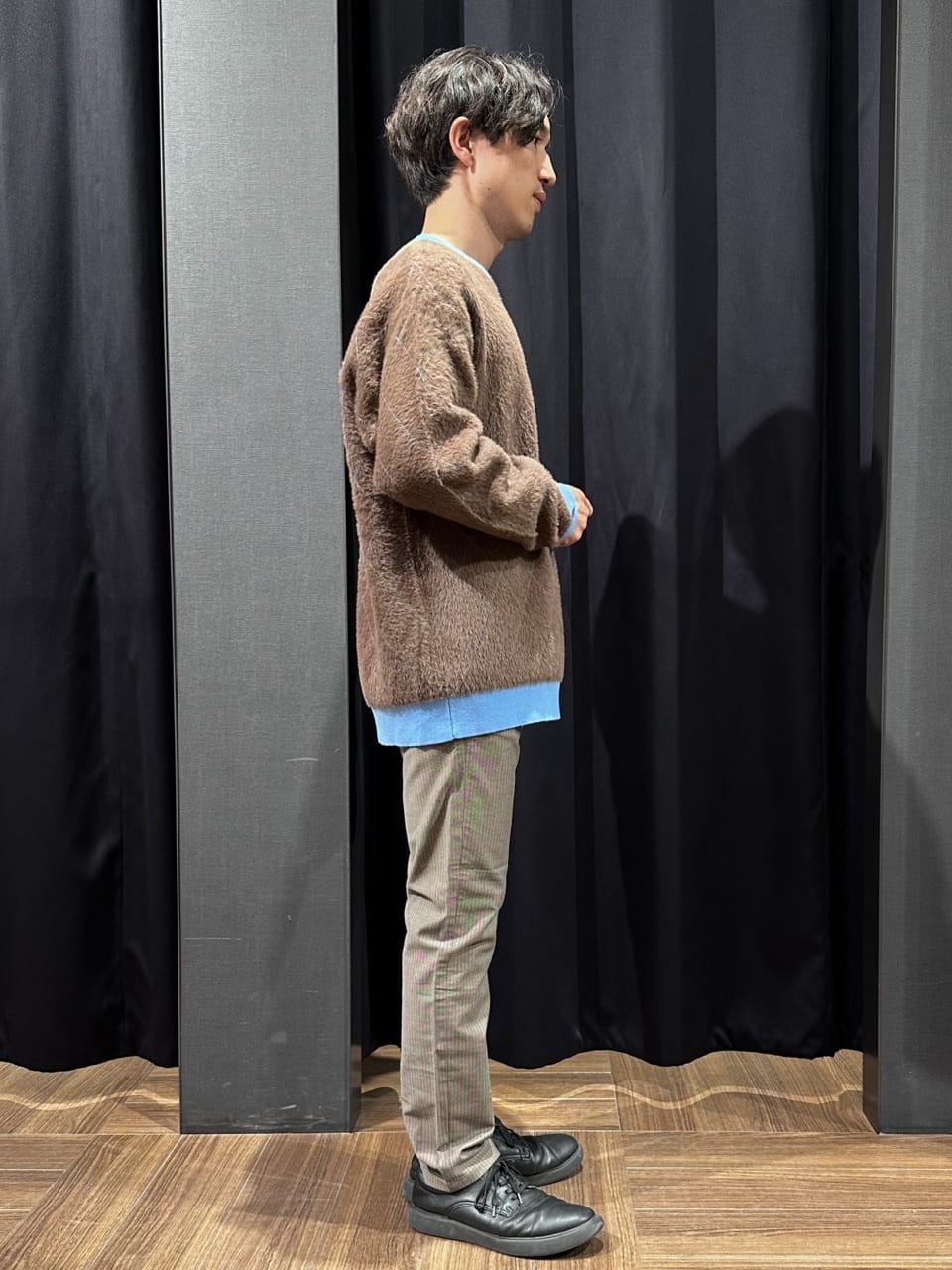 tomoyaさんの「THE SHOP TK｜【ふんわり心地いい肌触り】　ダイヤ柄シャギーニット」を使ったコーディネート