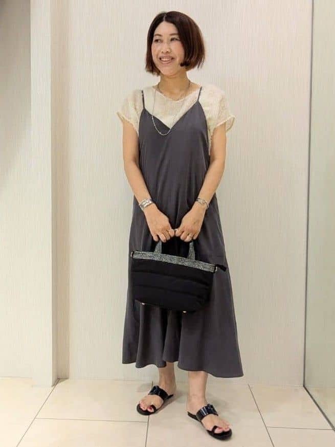 u-macoさんの「UNTITLED｜【セットアップ可/洗える】フェザーフレンチスリーブブラウス」を使ったコーディネート