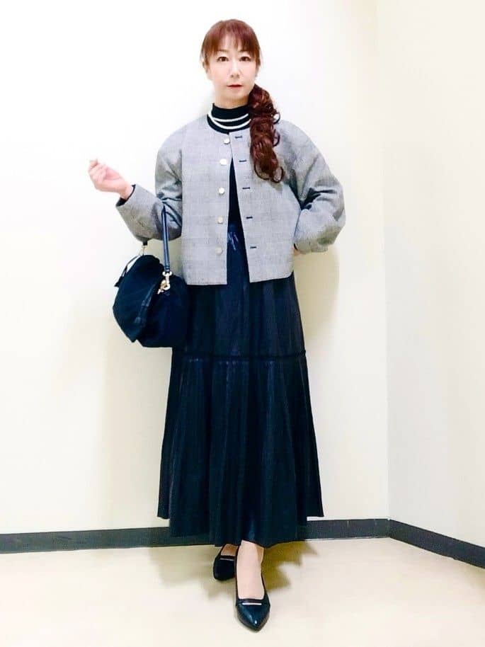花さんの「Reflect｜【重ね着に大活躍◎／暖か保湿素材】プチタートルネックニット」を使ったコーディネート