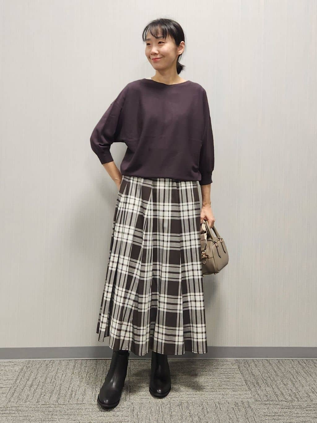 naraさんの「Dessin｜【洗える】後ろボタンニットプルオーバー七分袖」を使ったコーディネート