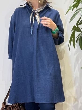 misakiさんの「SHOO･LA･RUE｜【S-LL/体型カバー】さらっとしたタッチが魅力 デニムライクチュニック」を使ったコーディネート